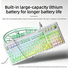 AULA Wireless Keyboard And Mouse Set RGB Backlit Tri-Mode Bluetooth 2.4G Gaming Mouse Computer Keyboard Compatible With PC Laptop Mac - View 3