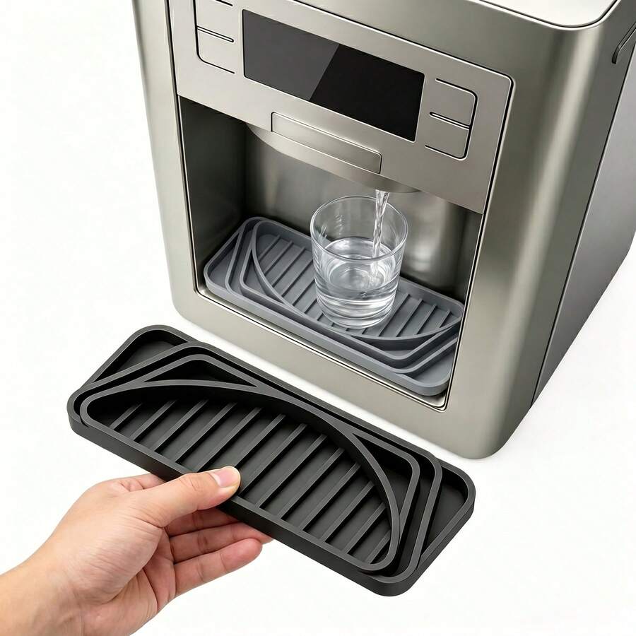 1/2pcs Silicone Refrigerator Drip Tray, Customizable Drip Mat, Non-Slip Silicone Pad For Water Dispenser - Multicolor - View 1