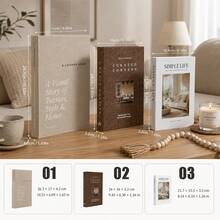 2pcs/1pc Paper Aesthetic Decorative Books, Coffee Table Books Decor - Faux Decorative Books For Decoration - Home Desktop Decor - Bedside Table Decor - Home Bookshelf Decor - Brown and White - View 2