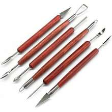 30-Piece Pottery Tools, One Storage Bag, 5 Embroidery Needles, 5 Silicone Pens, 4 Rolling Pins, A Sponge, A Cutting Line, A Steel Sheet, A Triangular Block, 6 Carving Tools, 1 Seven-Thread Needle, 4 Trimming Tools - Pottery Tools - View 9