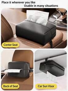 Caja de pañuelos colgante para el respaldo del asiento del coche, bolsa de almacenamiento multifunción, bolsa de almacenamiento de pañuelos para el parasol del coche, portátil universal, adecuada para hombres y mujeres - Caja de pañuelos para coche - Ver 4
