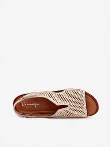 Comfortable And Fashionable Women's Sandals Maciejka L4494-25, Made Of Natural Openwork Leather, On Platform, Perfect For Summer Gold Brown - Gold - View 9