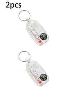 Multifunctional Compass Keychain With Thermometer And Magnifier Clear Acrylic Bag Charm For Men Women Sleek Portable Compass Key Chain For Forest Treks Backpack Accessories Fishing Equipment Camping Hiking Cycling Cruise Travel Essentials - Multicolor - View 13