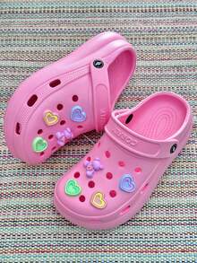 Children's Platform Flip-Flops With Randomly Selected Pendant - Lightweight, Comfortable, Odorless, 100% EVA - Dusty Pink - View 1