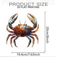 2D 平面壓克力防刮防水耐熱捕陽飾品 7.63X8 英吋 彩色螃蟹吊飾，適用於花園庭院派對居家裝飾 - F - 查看 7