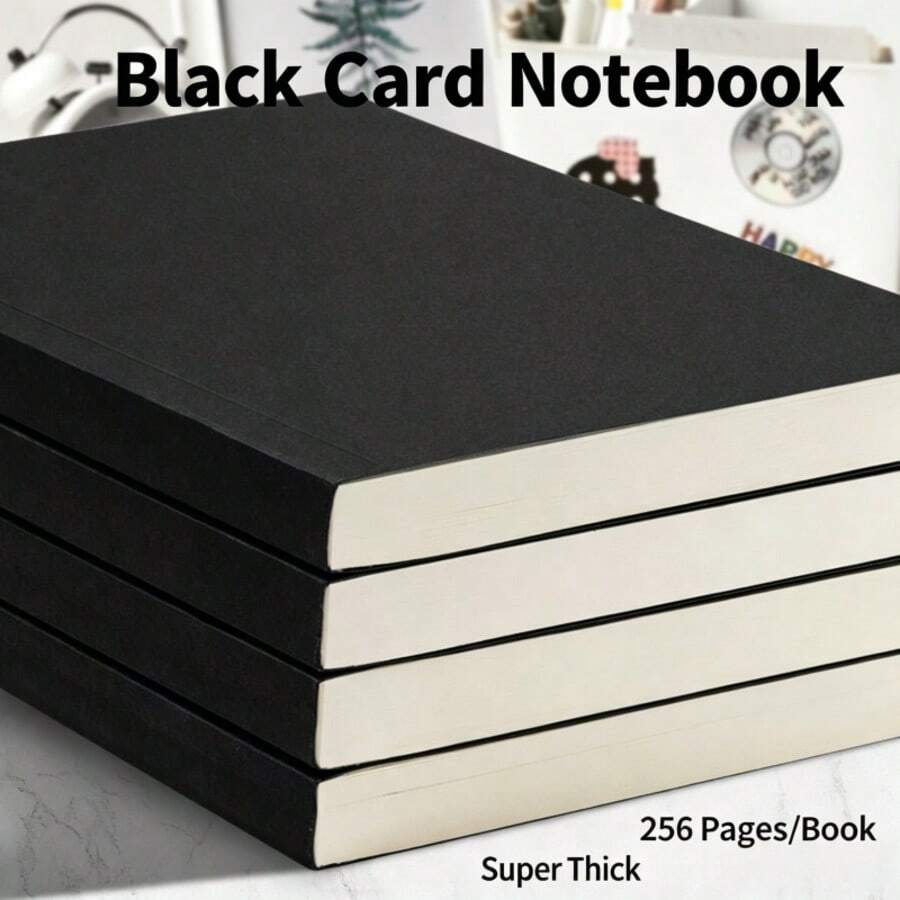 A5 Vintage Style Blank/Lined Notebook, 256 Pages/Book, Glossy Faux Leather Cover, Suitable For Sketching, Doodling And Office Essentials School Supplies - A - View 1