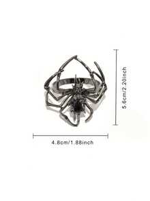 [Festival Napkin Holders] 5pcs Halloween Spider Napkin Rings | Festival Holiday Party Decoration - Gun Black - View 4