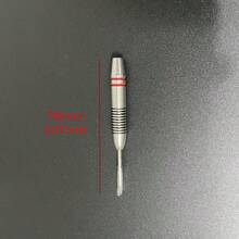 Easytoday 新款 6 件組 22g/0.78oz 黑紅條紋不鏽鋼飛鏢尖頭，鋼製尖頭飛鏢配件，適用於運動與娛樂 - 銀色 - 查看 3