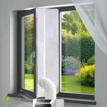 Zipper-Style Window Seal For Portable Air Conditioners, Available In A Variety Of Sizes. Suitable For Window Sealing Kits For Portable Air Conditioners And Clothes Dryers. Universal Window Seal Strip Compatible With Various Portable Air Conditioners. - White - View 3