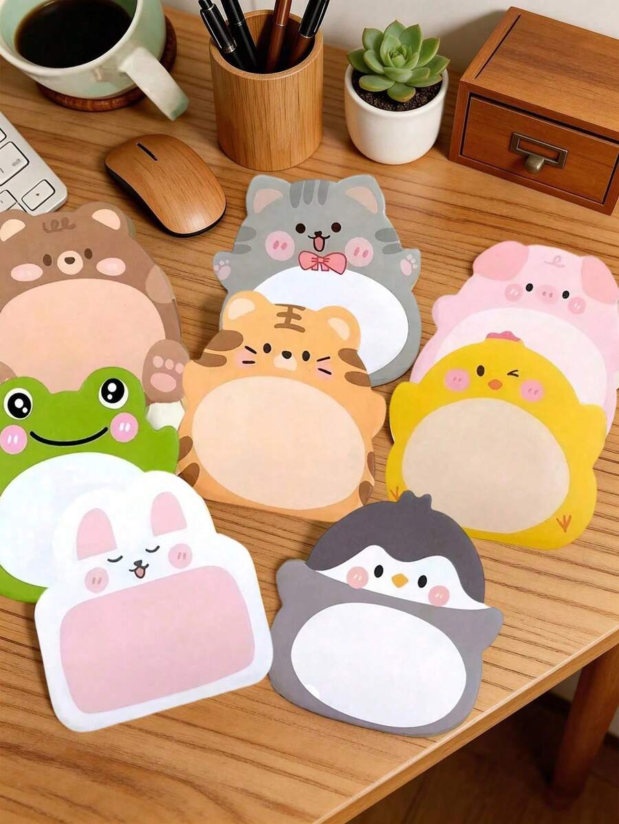 16pcs/320pages Cute Pet Cartoon Stickers (Random Color), Ins Style Animal Memo Decorative Stickers, Suitable For Students And Office, Random Pattern, Back To School Supplies, Birthday And Bachelor Party Decoration Gifts - Multicolor - View 1