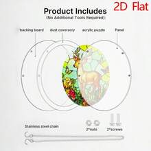2D Flat Acrylic Puzzle Sun Catcher 83 Pieces, Golden Deer & Floral Theme Sun Catcher Puzzle, Home & Garden Decor, Suitable For Christmas, Thanksgiving, Anniversary, Birthday, Father's Day Gifts - A - View 4