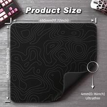 ATTACK SHARK CM02 PRO Gaming Mouse Pad, Speed Type, Large Desktop Mouse Pad, Waterproof Surface, Stitched Edges, Non-Slip Rubber Base, L Size, Composite Material, 17.72" X 15.75" X 0.16" - View 1
