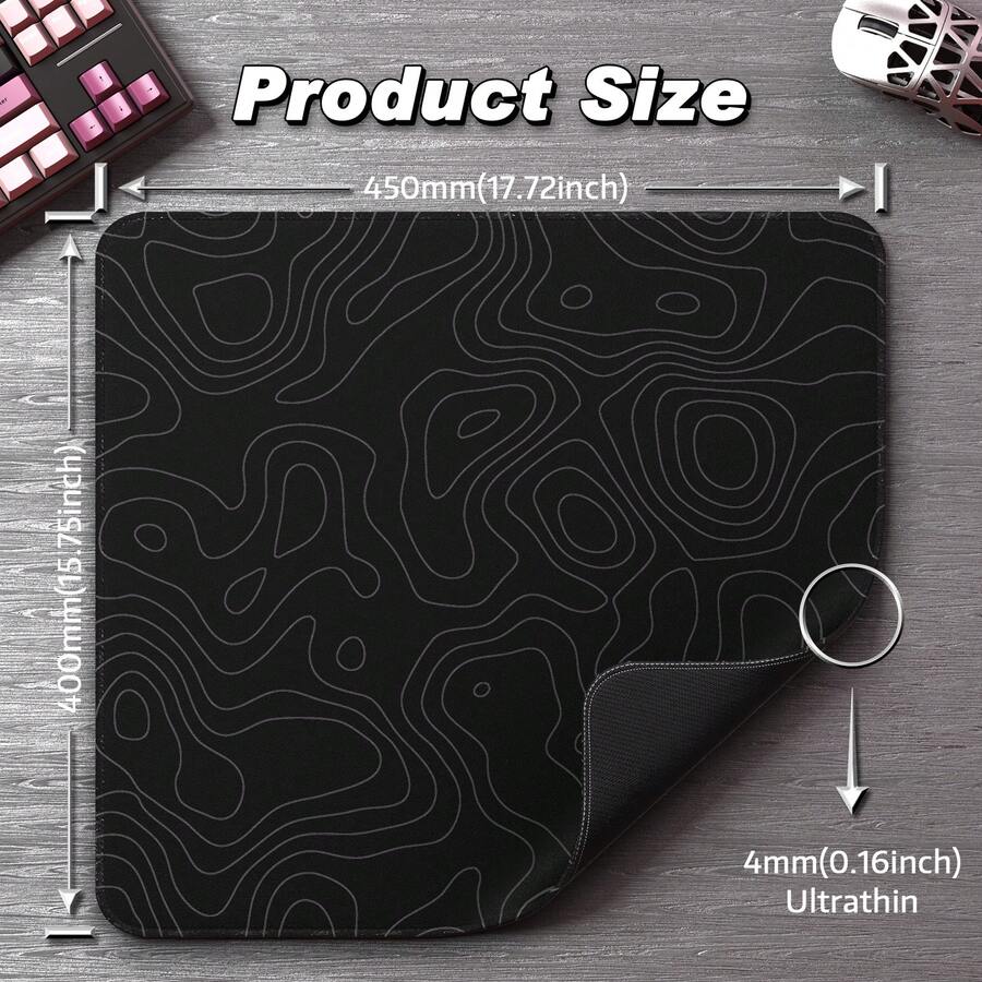 ATTACK SHARK CM02 PRO Gaming Mouse Pad, Speed Type, Large Desktop Mouse Pad, Waterproof Surface, Stitched Edges, Non-Slip Rubber Base, L Size, Composite Material, 17.72" X 15.75" X 0.16" - View 1