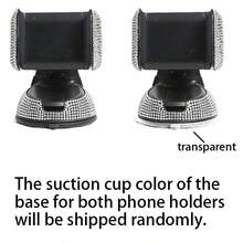 1PC Colorful Rhinestone White Rhinestone Car Phone Holder, Exquisite Sparkling Rhinestone Craftsmanship, Stable Suction Cup Base, Dashboard / Air Vent Dual Use, No Shaking During Navigation - Multicolor - View 9