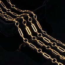 1m Fashion Stainless Steel Hollow Rectangular & Round Spacer Design Jewelry Chain, Suitable For Handmade DIY Necklace, Bracelet And Jewelry Accessories - Stainless Steel Chain - View 2