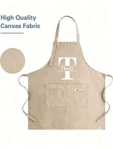 Customizable Name Apron - Durable And Comfortable Unisex Kitchen Workwear, Easy To Care For, Practical Design With Pockets And Adjustable Shoulder Straps, Suitable For Cooking Enthusiasts - Multicolor - View 3