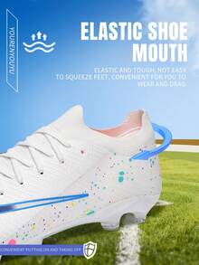 STARNOVO Men's Soccer Shoes, Women's Soccer Shoes, Knitted Upper Seamless Soccer Shoes, Wide Sole Baseball Shoes, Suitable For Artificial Grass Soccer Shoes, Adult And Youth Soccer Shoes, AG/FG Indoor Futsal Training Shoes (Standard Size, Recommend Size Down 1 For Narrow Feet, Size Up 1 For Wide Feet EUR35-45) - White - View 4