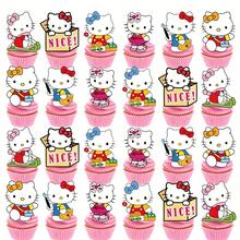New Pink KT Cat Cake Topper Birthday Party Decoration Kitty Cake Topper Party Supplies - View 9