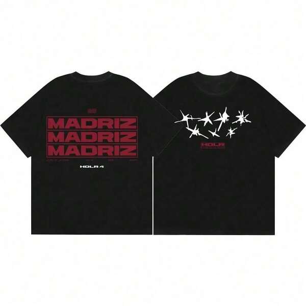 Camisetas Gráficas de Doble Cara Natos Y Waor para Hombres y Mujeres, Camisetas de Manga Corta Vintage Hip-Hop, Moda de Verano Casual de Algodón