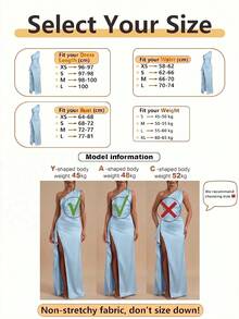 Vestido de fiesta de unicolor con volantes asimétricos y abertura alta hasta el muslo - Celeste - Ver 3