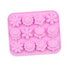 1pc 12-Cavity Silicone Flower Soap Mold, Assorted Mini Flower Shapes, 3D Handmade DIY Soap Candle Mold, Soap Resin Craft Mold - A - View 13