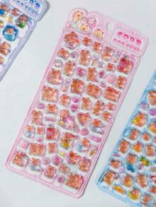 Cartoon Cute Soft Ghost 3D Capybara Stickers Adorable Decals For Phones Notebooks Pencil Cases - Multicolor - View 7