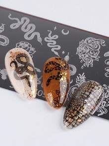 2pcs Halloween Skull Rose Nail Stamping Plate, Stainless Steel Nail Art Template With Sugar Skull, Spider Web, Ghost, Pumpkin & Witch Pattern, Gothic Dark Nail Stamp Plate For Halloween DIY Salon Manicure Nail Supplies, Nail Accessories Tools - Silver - View 6