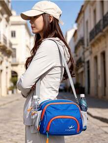 2026 New Fashion Sports Waist Bag, Crossbody, One Shoulder, Waist Bag, Large Capacity Travel Outdoor Hiking Storage Bag, Cycling DSLR Crossbody Bag, Hiking Leisure Travel Document Phone Bag, Color Block Patchwork, Outdoor Leisure Unisex Crossbody Bag, Waterproof Storage Bag, Perfect Gift For Travel And Hiking Enthusiasts,Back To School - Multicolor - View 7