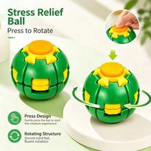 Rotating 3D Printed Stress Relief Fingertip Ball, Squeezable And Pressable, Anti-Anxiety Desktop Fidget Toy, Premium Gift - Multicolor - View 6
