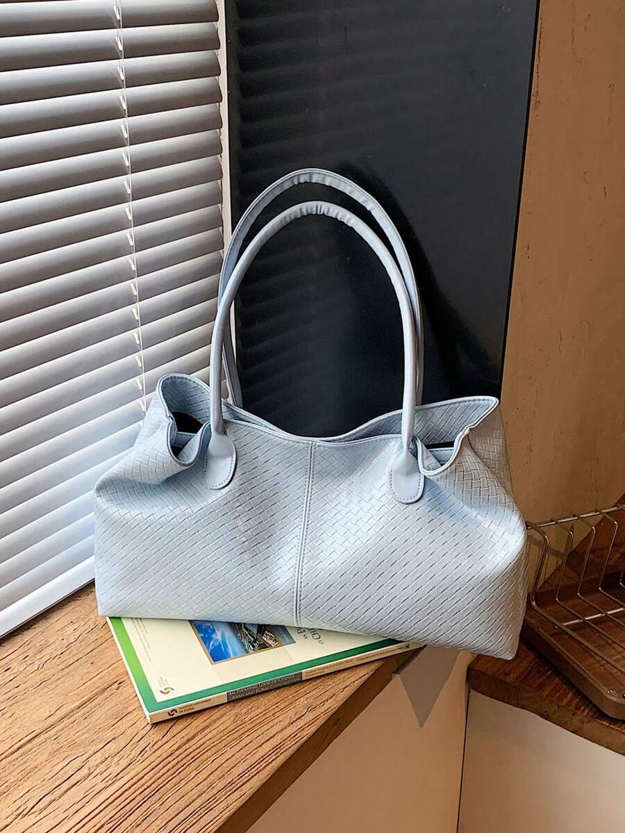 New Women's Handbag, Unique Design, Equipped With Dual Handles, Large Capacity, Perfect For Daily Casual Use. Whether For Vacation, Commuting Or Shopping, It's An Ideal Choice. - Baby Blue - View 1