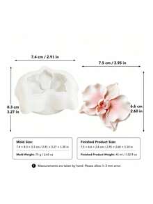 1 pieza Molde de silicona delicado y pequeño de orquídea, la textura replica los pliegues suaves de los pétalos, silicona flexible fácil de desmoldar y limpiar, adecuado para hacer velas de fragancia exquisitas / flores decorativas, se adapta a la decoración suave de lujo, arreglo de estilo romántico, una opción suave para la decoración curativa hecha a mano. Regalo hecho a mano para el Día de San Valentín/Cumpleaños - moho de orquídea Phalaenopsis - Ver 5