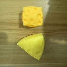 1pc Realistic Baking Butter & Cheese Combination Slow Rebound Stress Relief Toy, Soothe Tension, Includes Butter Stick, Triangle And Square Cheese Shapes, Multi-Texture Experience To Relieve Stress, Creative Gift For Men And Women, Practical Office & Leisure Stress Relief Item - Multicolor - View 5