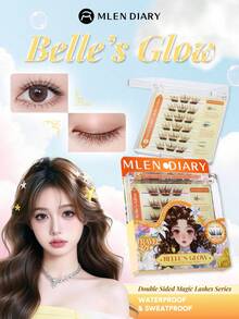 Mlen Diary Self-Adhesive Cluster False Eyelashes C Curl No Glue Needed Reusable Cartoon Style Stick-On Self-Adhesive Cluster Lashes Natural Look DIY Eyelash Extension Set - C - View 2
