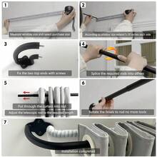 Double Curtain Rods,Double Blackout Wrap Around Curtain Rods For Windows, Room Darkening Drapery Rod, Darkening Telescoping Drapery Rod, Decorative Poles For Home Decor, 40 To 151 Inches, Black - Double-layer Sunshade - View 13