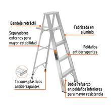 Truper ESTA-24, Escalera de tijera, aluminio, tipo ll, 4 escalones - Escalera - Ver 2
