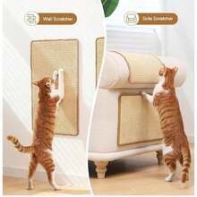 1 Packs Cat Scratching Mat, 15.7 X 7.8 Inch Natural Sisal Cat Scratch Pad Mats For Indoor Cats, Horizontal Cats Wall Scratcher Kitten Floor Rug With Sticky Tape, Furniture Protector - 20*40CM(7.87*15.75IN) - View 5