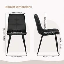 Extendable Dining Table And Chairs Set Of 4, Oval Mable Effect Table With Upholstered Chairs For Dining Room - Mesa gris + 4 sillas de poliuretano negras - Ver 3
