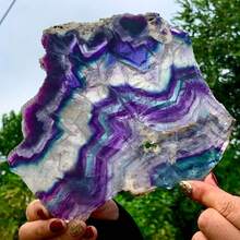 1pc Natural Crystal Stone Slice, Rainbow Multicolor Crystal Stone, Bohemian Style Meditation Stone, Home Decor, Ideal Gift For Her, Crafts And Jewelry Making, Christmas, Birthday Crystal Gift - Multicolor - View 2