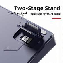 Keyboard Gaming AOC GK320 dengan Layar, Tri-Mode Nirkabel Bluetooth Berkabel, Nuansa Mekanik, Kompatibel dengan PC Laptop Mac, Keyboard Berwarna-warni 99 Tombol - View 7
