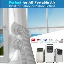 Zipper-Style Window Seal For Portable Air Conditioners, Available In A Variety Of Sizes. Suitable For Window Sealing Kits For Portable Air Conditioners And Clothes Dryers. Universal Window Seal Strip Compatible With Various Portable Air Conditioners. - White - View 1