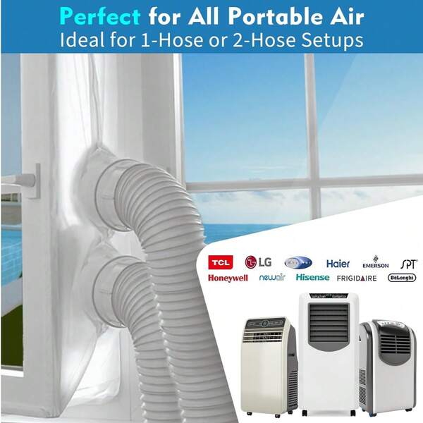 Zipper-Style Window Seal For Portable Air Conditioners, Available In A Variety Of Sizes. Suitable For Window Sealing Kits For Portable Air Conditioners And Clothes Dryers. Universal Window Seal Strip Compatible With Various Portable Air Conditioners.