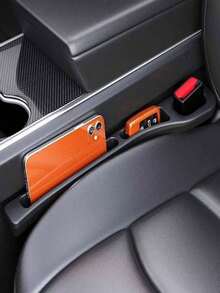 Multifunctional 2-In-1 Car Seat Gap Storage Box & Anti-Drop Plug: Dual-Compartment Non-Slip Storage Box, Suitable For Sedans And SUVs, Interior Accessory For Storing Small Items - Multicolor - View 6