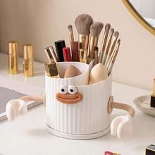 Cute Cartoon 360° Rotating Makeup Brush Holder, Multi-Grid Divided Storage Cup,It Organizes Makeup Brushes, Combs And Makeup Sponge. Non-Slip Rotating Base Keeps Items Easy To Reach, Perfect For Vanity Table And Bathroom Counter Storage. - Multicolor - View 14
