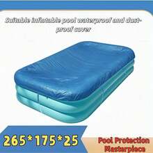 [Blue Dustproof & Waterproof Pool Cover] UV-Resistant Blue Pool Cover With Drawstring - Provides Dustproof, Waterproof, And Rainproof Protection For Above-Ground Pools, Rectangular Pool Cover, Ground Pool, Pool Cover Accessories, Hot Tub Cover, Rectangular Spa Cover, Offers Excellent Protection, Pool Net Cover For Underground And Above-Ground Rectangular Pools, Prevents Leaves From Entering The Pool, Dustproof, Debris-Proof, Sunshade, Pool Protection Film, Isolates Insects And Dust, Protects Pool Water Quality - B - View 10