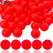 60PCS 15mm Solid Color Silicone Beads Set, Orange White Black Red Purple Round Loose Beads, Adult DIY Accessories, Suitable For DIY Beaded Pens, Earrings, Etc., Perfect As Holiday Birthday Gifts, Beads & Bead Assortments - 15mm Solid Color Beads - View 6