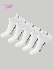 5 pares de calcetines de unicolor simple, transpirables, cómodos y absorbentes de sudor, adecuados para uso diario - Multicolor - Ver 5