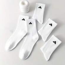 1/5 pares de calcetines deportivos unisex, transpirables y que absorben la humedad, diseñados para la comodidad y la transpirabilidad, colores negro y blanco, calcetines de alta calidad para otoño/invierno, ajuste ceñido, adecuados para entusiastas del fitness - Multicolor - Ver 5