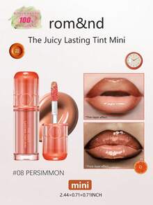 Rom&nd Romand THE JUICY LASTING TINT MINI 08 PERSIMMON 1g/0.04 Oz，亮面妝效，高顯色，持久，輕盈，不黏膩，保濕，滋潤雙唇，適合初學者，適合日常使用，韓系美妝，Olive Young，禮物 - 08 PERSIMMON - 查看 2