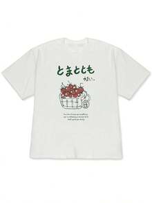 2026New Spring/Summer Hand-Painted Style Short Sleeve T Shirt,Summer Street Style That Attracts Attention,Fashionable Women's Artistic Style Top - 白色 - 查看 1