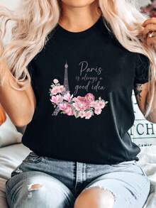 Women T-Shirts - 黑色 - 查看 1